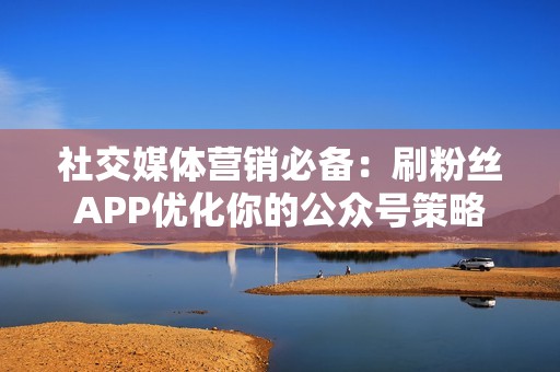 社交媒体营销必备：刷粉丝APP优化你的公众号策略