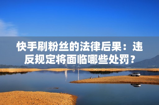 快手刷粉丝的法律后果：违反规定将面临哪些处罚？