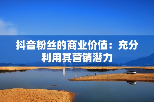 抖音粉丝的商业价值：充分利用其营销潜力