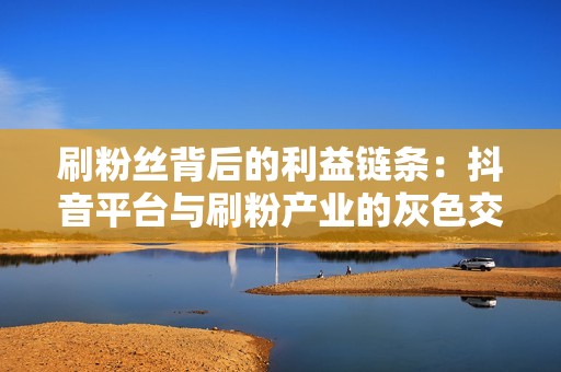 刷粉丝背后的利益链条：抖音平台与刷粉产业的灰色交易