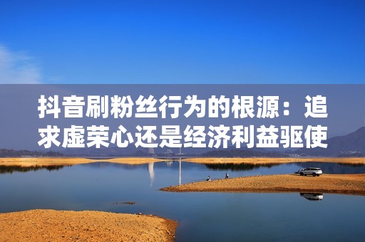 抖音刷粉丝行为的根源：追求虚荣心还是经济利益驱使？