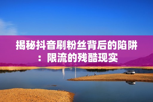 揭秘抖音刷粉丝背后的陷阱：限流的残酷现实