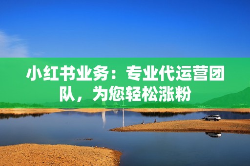 小红书业务：专业代运营团队，为您轻松涨粉