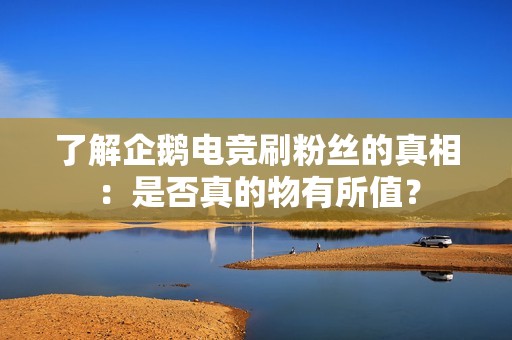 了解企鹅电竞刷粉丝的真相：是否真的物有所值？