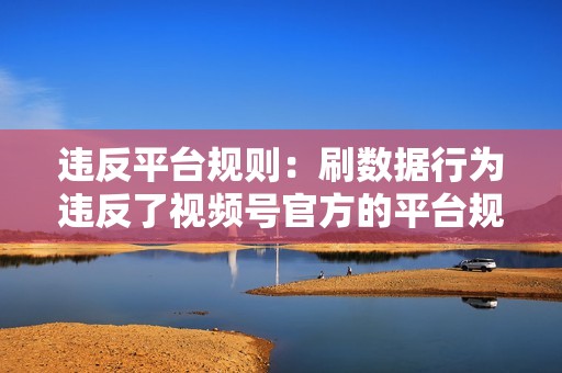 违反平台规则：刷数据行为违反了视频号官方的平台规则，一旦被发现可能会受到处罚。