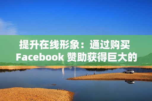 提升在线形象：通过购买 Facebook 赞助获得巨大的关注度