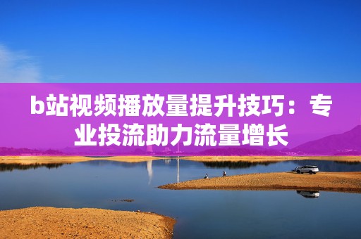 b站视频播放量提升技巧：专业投流助力流量增长