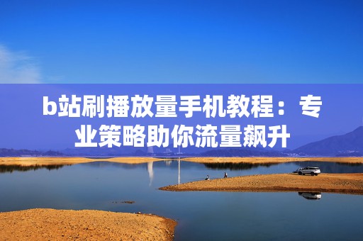 b站刷播放量手机教程：专业策略助你流量飙升