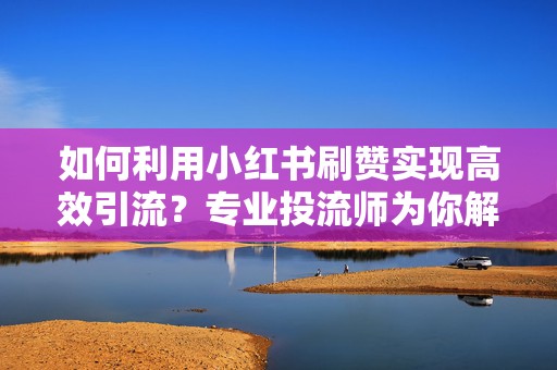 如何利用小红书刷赞实现高效引流？专业投流师为你解答