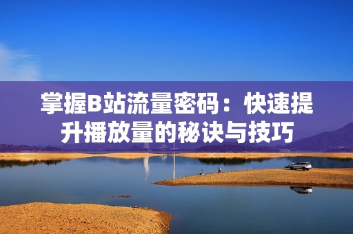 掌握B站流量密码：快速提升播放量的秘诀与技巧