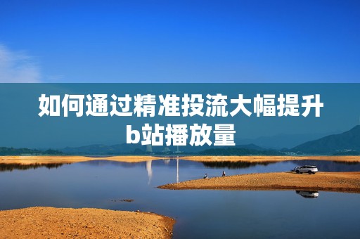 如何通过精准投流大幅提升b站播放量