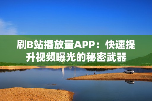 刷B站播放量APP：快速提升视频曝光的秘密武器