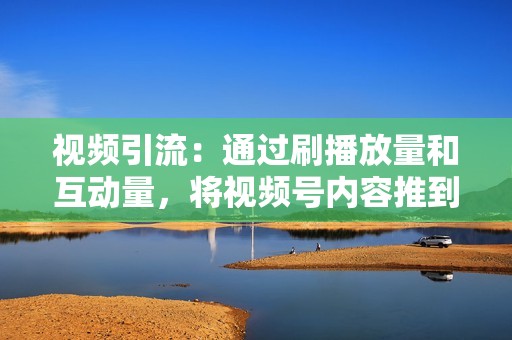 视频引流：通过刷播放量和互动量，将视频号内容推到更多用户面前，吸引粉丝关注。