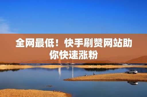 全网最低！快手刷赞网站助你快速涨粉