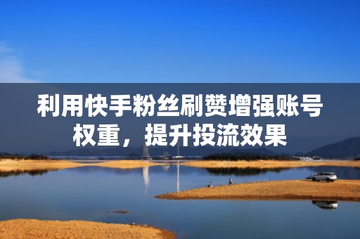 利用快手粉丝刷赞增强账号权重，提升投流效果