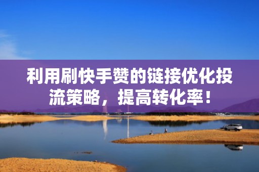 利用刷快手赞的链接优化投流策略，提高转化率！