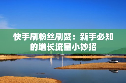 快手刷粉丝刷赞：新手必知的增长流量小妙招