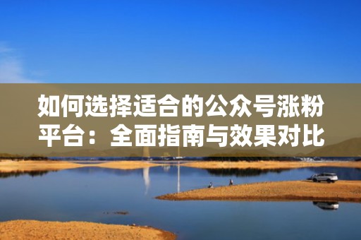 如何选择适合的公众号涨粉平台：全面指南与效果对比