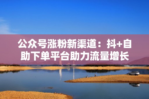 公众号涨粉新渠道:抖+自助下单平台助力流量增长 公众号涨粉新渠道:抖+自助下单平台助力流量增长