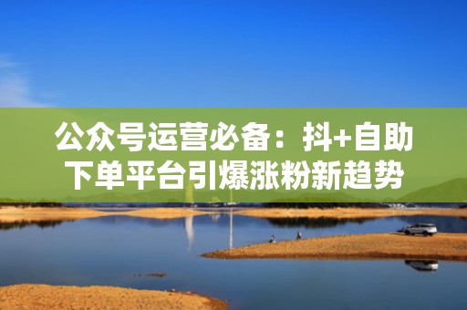 公众号运营必备：抖+自助下单平台引爆涨粉新趋势