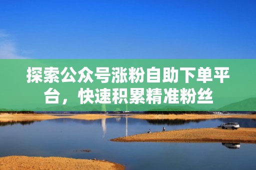 探索公众号涨粉自助下单平台，快速积累精准粉丝