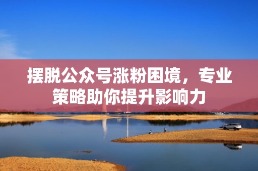 摆脱公众号涨粉困境,专业策略助你提升影响力 摆脱公众号涨粉困境,专业策略助你提升影响力