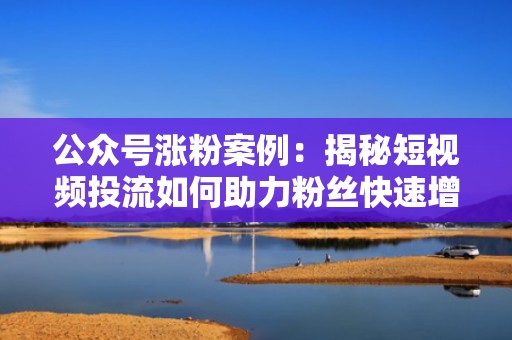 公众号涨粉案例：揭秘短视频投流如何助力粉丝快速增长