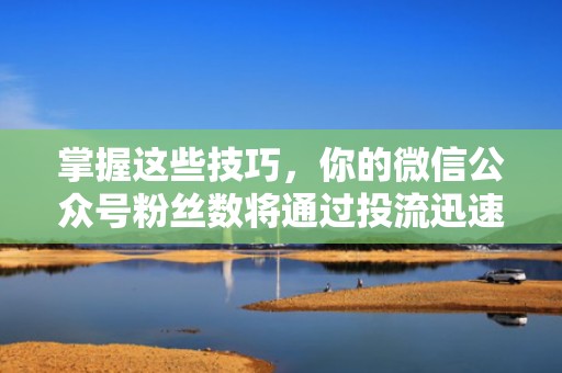 掌握这些技巧,你的微信公众号粉丝数将通过投流迅速增长 掌握这些技巧,你的微信公众号粉丝数将通过投流迅速增长