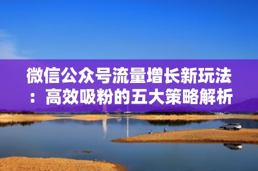微信公众号流量增长新玩法：高效吸粉的五大策略解析