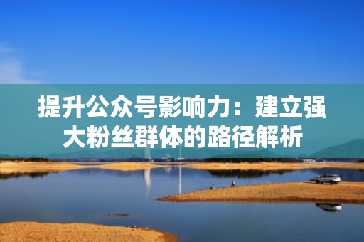 提升公众号影响力:建立强大粉丝群体的路径解析 提升公众号影响力:建立强大粉丝群体的路径解析