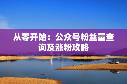 从零开始：公众号粉丝量查询及涨粉攻略