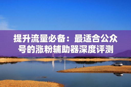 提升流量必备：最适合公众号的涨粉辅助器深度评测