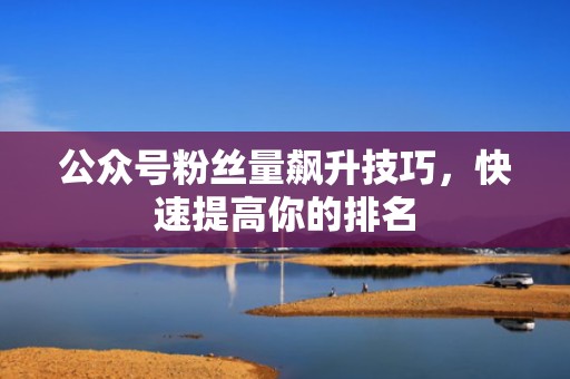 公众号粉丝量飙升技巧,快速提高你的排名 公众号粉丝量飙升技巧,快速提高你的排名