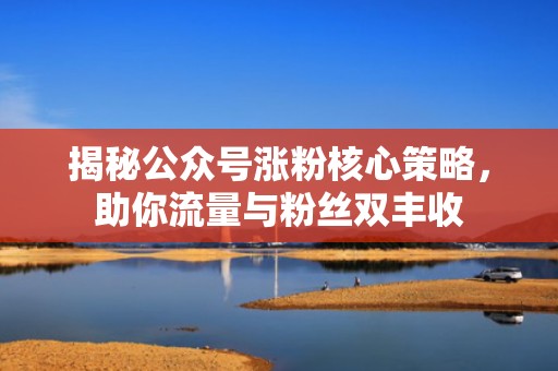 揭秘公众号涨粉核心策略,助你流量与粉丝双丰收 揭秘公众号涨粉核心策略,助你流量与粉丝双丰收