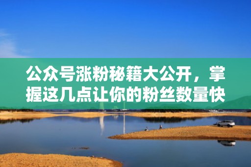 公众号涨粉秘籍大公开,掌握这几点让你的粉丝数量快速增长! 公众号涨粉秘籍大公开,掌握这几点让你的粉丝数量快速增长!