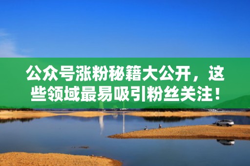 公众号涨粉秘籍大公开,这些领域最易吸引粉丝关注! 公众号涨粉秘籍大公开,这些领域最易吸引粉丝关注!