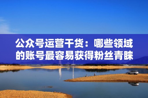 公众号运营干货：哪些领域的账号最容易获得粉丝青睐？