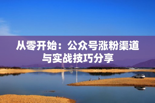 从零开始：公众号涨粉渠道与实战技巧分享