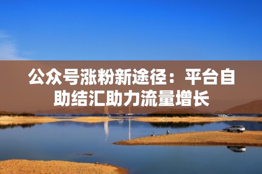 公众号涨粉新途径：平台自助结汇助力流量增长