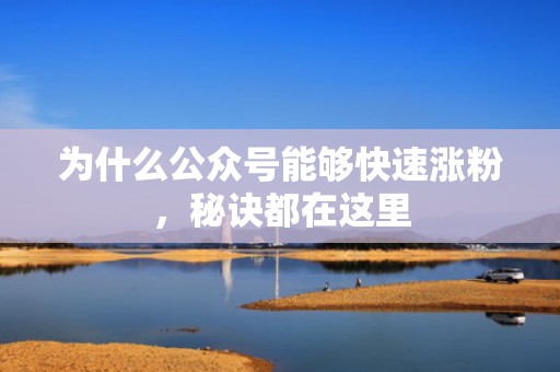 为什么公众号能够快速涨粉，秘诀都在这里