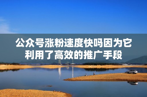 公众号涨粉速度快吗因为它利用了高效的推广手段 公众号涨粉速度快吗因为它利用了高效的推广手段
