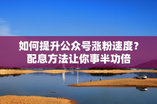 如何提升公众号涨粉速度?配息方法让你事半功倍 如何提升公众号涨粉速度?配息方法让你事半功倍