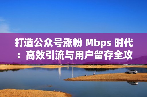 打造公众号涨粉 Mbps 时代:高效引流与用户留存全攻略 打造公众号涨粉 Mbps 时代:高效引流与用户留存全攻略