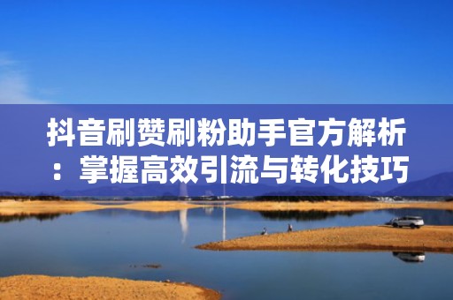 抖音刷赞刷粉助手官方解析：掌握高效引流与转化技巧