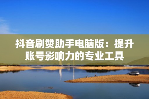 抖音刷赞助手电脑版：提升账号影响力的专业工具