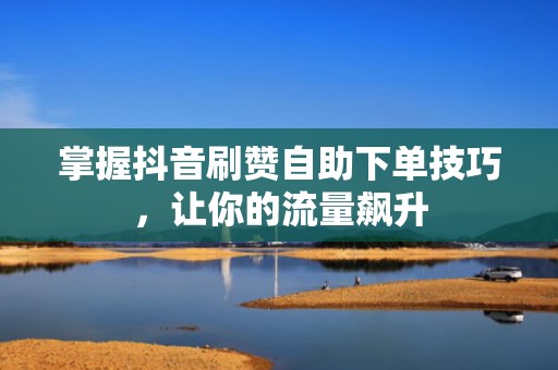 掌握抖音刷赞自助下单技巧，让你的流量飙升