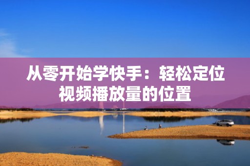 从零开始学快手：轻松定位视频播放量的位置