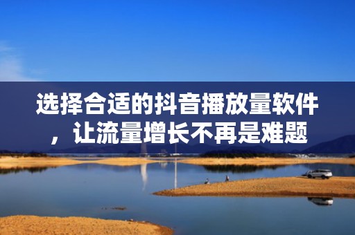选择合适的抖音播放量软件，让流量增长不再是难题