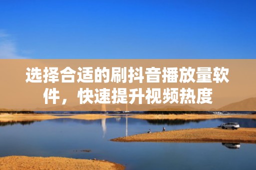 选择合适的刷抖音播放量软件，快速提升视频热度
