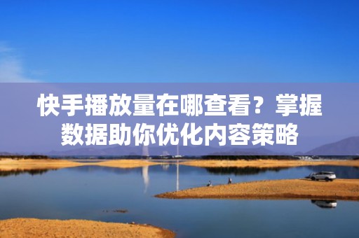 快手播放量在哪查看？掌握数据助你优化内容策略